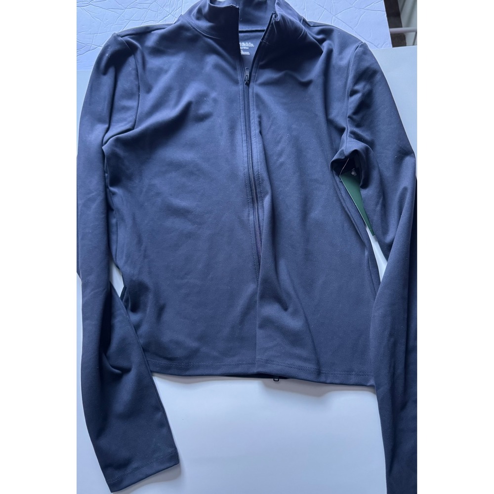Wild Fable ButterBliss Slate Blue Full Zip Mock Neck Jacket Large NWT